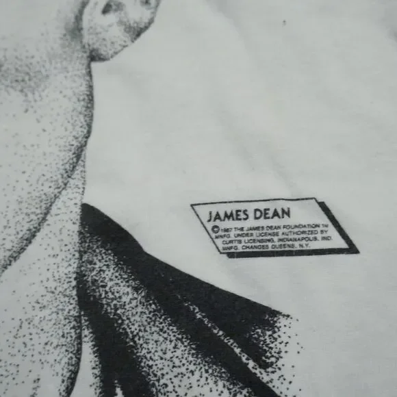 Vintage James Dean 80s Portrait Rare T-Shirt XL Stedman 1987 Movie Star Cigs Tees - Short Sleeve